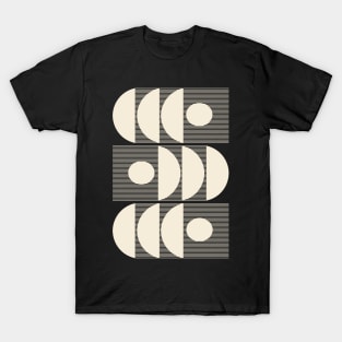 Mid Century Modern Geometric Lines and Shapes T-Shirt